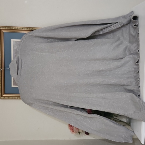 Sparkling Cardigan Cami Sophisticated Career Fall Lagenlook Coastal Metalic 3X - Picture 10 of 11